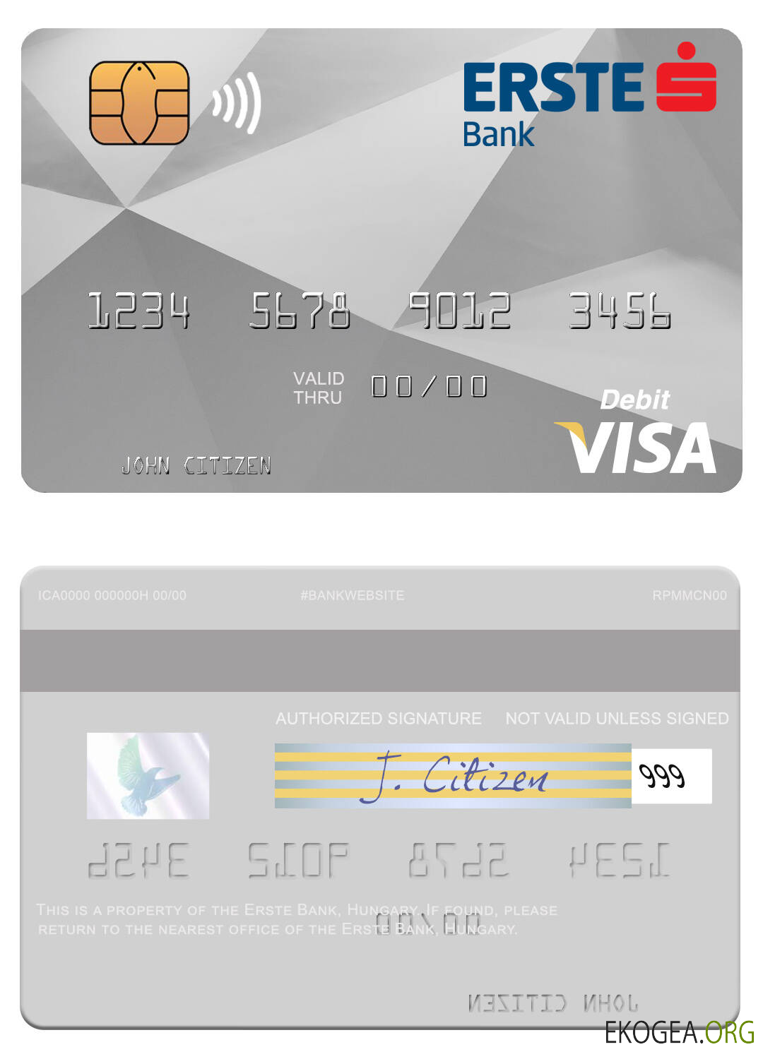 Carte de débit visa Hongrie Erste Bank